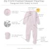 imageBurts Bees Baby Unisex Baby Honeysoft Sleeper Pajamas Zip Front Nonslip Footed Footie Pjs Organic Cotton ampamp LyocellLavender Jersey Slub