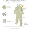 imageBurts Bees Baby Unisex Baby Honeysoft Sleeper Pajamas Zip Front Nonslip Footed Footie Pjs Organic Cotton ampamp LyocellMoss Jersey Slub