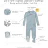 imageBurts Bees Baby Unisex Baby Honeysoft Sleeper Pajamas Zip Front Nonslip Footed Footie Pjs Organic Cotton ampamp LyocellMuted Blue