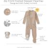 imageBurts Bees Baby Unisex Baby Honeysoft Sleeper Pajamas Zip Front Nonslip Footed Footie Pjs Organic Cotton ampamp LyocellNeutral Jersey Slub