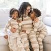 imageBurts Bees Baby Womens Organic Cotton Mommy ampamp Me Rugby Stripe Pajama SetOat Rugby Stripe