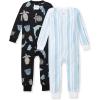 imageBurts Bees Baby babyboys Footless Sleepers 100 Organic Cotton Onepiece Diagonal Zip Up Jumpsuit Snug Fit PajamasMosaic Sea Animals