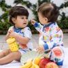 imageBurts Bees Baby babyboys Sleep and Play Pjs 100 Organic Cotton Onepiece Zip Front Footless Romper Jumpsuit PajamasJuice Box