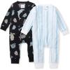 imageBurts Bees Baby babyboys Sleep and Play Pjs 100 Organic Cotton Onepiece Zip Front Footless Romper Jumpsuit PajamasMosaic Sea Animals
