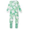 imageBurts Bees Baby babyboys Sleeper Pjs 100 Organic Cotton Onepiece Footie Zip Up Jumpsuit Snug Fit PajamasArtsy Clover