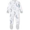 imageBurts Bees Baby babyboys Sleeper Pjs 100 Organic Cotton Onepiece Footie Zip Up Jumpsuit Snug Fit PajamasHello Moon Light Blue