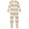 imageBurts Bees Baby babyboys Sleeper Pjs 100 Organic Cotton Onepiece Footie Zip Up Jumpsuit Snug Fit PajamasOat Rugby Stripe