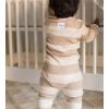 imageBurts Bees Baby babyboys Sleeper Pjs 100 Organic Cotton Onepiece Footie Zip Up Jumpsuit Snug Fit PajamasOat Rugby Stripe