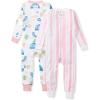imageBurts Bees Baby babygirls Sleepers 100 Organic Cotton Onepiece Zip Up Footless Jumpsuit Snug Fit PajamasSantorini Beach