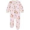 imageBurts Bees Baby Girls Loose Fit Organic Cotton Sleep and Play OnePiece Zip Front Footed PajamasSweet Doe