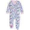 imageBurts Bees Baby Girls Loose Fit Organic Cotton Sleep and Play OnePiece Zip Front Footed PajamasWatercolor Dreams