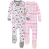imageBurts Bees Baby Girls Snug Fit OnePiece Footed NonSlip Sleeper PajamasAutumn Blooms