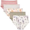 imageBurts Bees Baby Toddler Girls Underwear Set of 5  Solids StripesPrints TagFree with Sizes for 2T to 8 Years OldFloral Guitars