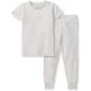 imageBurts Bees Baby Unisex Baby Honeysoft 2 Pc PajamasJersey Slub Short Sleeve Tee and Pant SetOrganic Cotton ampamp Lyocell BlendFeather