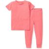 imageBurts Bees Baby Unisex Baby Honeysoft 2 Pc PajamasJersey Slub Short Sleeve Tee and Pant SetOrganic Cotton ampamp Lyocell BlendPink Coral