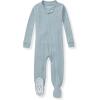 imageBurts Bees Baby Unisex Baby Honeysoft Sleeper Pajamas Zip Front Nonslip Footed Footie Pjs Organic Cotton ampamp LyocellMuted Blue