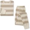 imageBurts Bees Baby Womens Organic Cotton Mommy ampamp Me Rugby Stripe Pajama SetOat Rugby Stripe