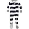 imageBurts Bees Baby babyboys Sleeper Pjs 100 Organic Cotton Onepiece Footie Zip Up Jumpsuit Snug Fit PajamasMidnight Rugby Stripe