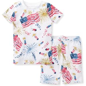 imageBurts Bees Baby Baby Boys Pajamas Sleeve Tee and Shorts 2Piece Pj Set 100 Organic CottonFirecrackers
