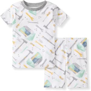 imageBurts Bees Baby Baby Boys Pajamas Sleeve Tee and Shorts 2Piece Pj Set 100 Organic CottonTool Box