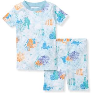 imageBurts Bees Baby Baby Boys Pajamas Sleeve Tee and Shorts 2Piece Pj Set 100 Organic CottonUnder the Sea