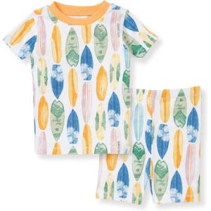 imageBurts Bees Baby Baby Boys Pajamas Sleeve Tee and Shorts 2Piece Pj Set 100 Organic CottonVibrant Surf