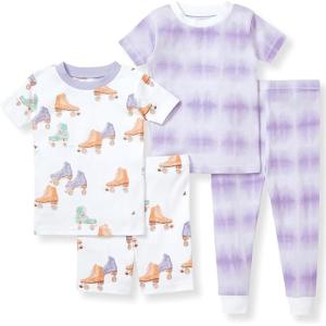 imageBurts Bees Baby Baby Girls Pajamas Sleeve Tee and Shorts 2Piece Pj Set 100 Organic CottonRoller Baby