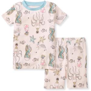 imageBurts Bees Baby Baby Girls Pajamas Sleeve Tee and Shorts 2Piece Pj Set 100 Organic CottonSealebration