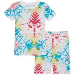 imageBurts Bees Baby Baby Girls Pajamas Tee and Pant 2Piece Pj Set 100 Organic CottonDiamond Tie Tye