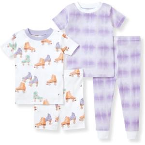 imageBurts Bees Baby Baby Girls Pajamas Tee and Pant 2Piece Pj Set 100 Organic CottonRoller Baby 2pk