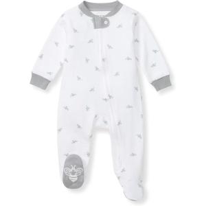 imageBurts Bees Baby Baby Girls Pajamas Zip Front NonSlip Footed Sleeper Pjs 100 Organic CottonBlue Golden Bee