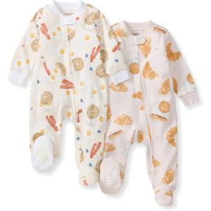 imageBurts Bees Baby Baby Girls Pajamas Zip Front NonSlip Footed Sleeper Pjs 100 Organic CottonEggs  Coffee