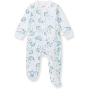 imageBurts Bees Baby Baby Girls Pajamas Zip Front NonSlip Footed Sleeper Pjs 100 Organic CottonHappy Earth Hands