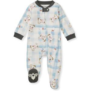 imageBurts Bees Baby Baby Girls Pajamas Zip Front NonSlip Footed Sleeper Pjs 100 Organic CottonLittle Moo