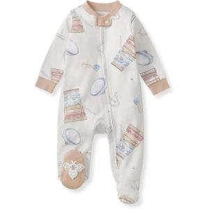 imageBurts Bees Baby Baby Girls Pajamas Zip Front NonSlip Footed Sleeper Pjs 100 Organic CottonMaking Music