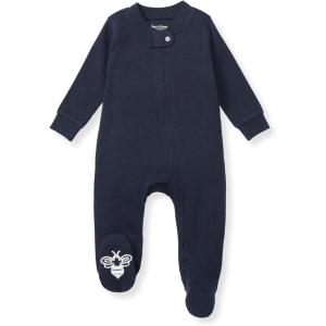 imageBurts Bees Baby Baby Girls Pajamas Zip Front NonSlip Footed Sleeper Pjs 100 Organic CottonMidnight Solid Rib