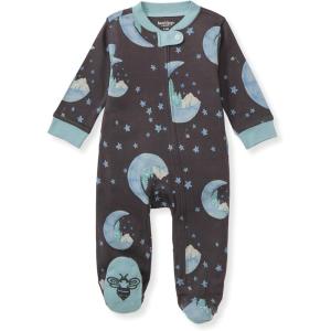 imageBurts Bees Baby Baby Girls Pajamas Zip Front NonSlip Footed Sleeper Pjs 100 Organic CottonMoonlit Forest