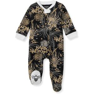 imageBurts Bees Baby Baby Girls Pajamas Zip Front NonSlip Footed Sleeper Pjs 100 Organic CottonNew Year Cheer