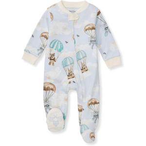 imageBurts Bees Baby Baby Girls Pajamas Zip Front NonSlip Footed Sleeper Pjs 100 Organic CottonParachute Pals Blue