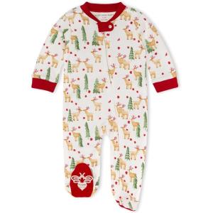 imageBurts Bees Baby Baby Girls Pajamas Zip Front NonSlip Footed Sleeper Pjs 100 Organic CottonReindeer Way