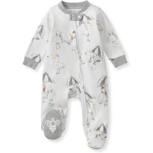imageBurts Bees Baby Baby Girls Pajamas Zip Front NonSlip Footed Sleeper Pjs 100 Organic CottonSilly Seagulls