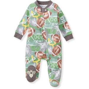imageBurts Bees Baby Baby Girls Pajamas Zip Front NonSlip Footed Sleeper Pjs 100 Organic CottonTouchdown