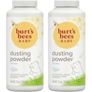 imageBurts Bees Baby Dusting Powder Talc Free and Hypoallergenic for Safe and Gentle Comfort 100 Natural Origin Pediatrician Tested 75 Oz75 Ounce Pack of 2