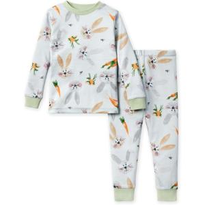 imageBurts Bees Baby Girls 2Piece Long Sleeve Tee and Pants Organic Cotton Pajama SetBeing a Bunny