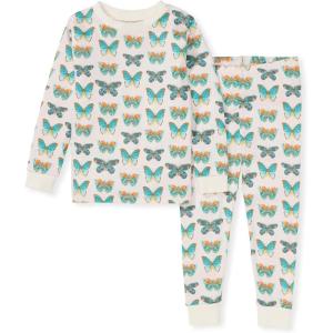 imageBurts Bees Baby Girls 2Piece Long Sleeve Tee and Pants Organic Cotton Pajama SetButterfly Chart