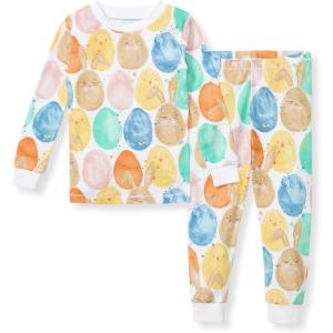 imageBurts Bees Baby Girls 2Piece Long Sleeve Tee and Pants Organic Cotton Pajama SetEaster Friends