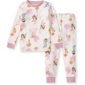 imageBurts Bees Baby Girls 2Piece Long Sleeve Tee and Pants Organic Cotton Pajama SetFairy Garden