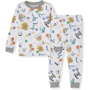 imageBurts Bees Baby Girls 2Piece Long Sleeve Tee and Pants Organic Cotton Pajama SetHalloween Treats