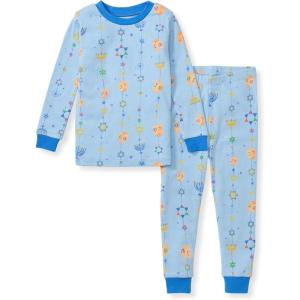 imageBurts Bees Baby Girls 2Piece Long Sleeve Tee and Pants Organic Cotton Pajama SetHanukkah Joy