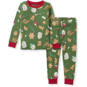 imageBurts Bees Baby Girls 2Piece Long Sleeve Tee and Pants Organic Cotton Pajama SetHoliday Cookies